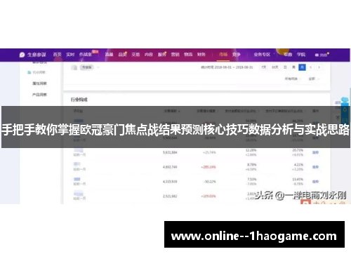 手把手教你掌握欧冠豪门焦点战结果预测核心技巧数据分析与实战思路 手把手教你掌握欧冠豪门焦点战结果预测核心技巧数据分析与实战思路